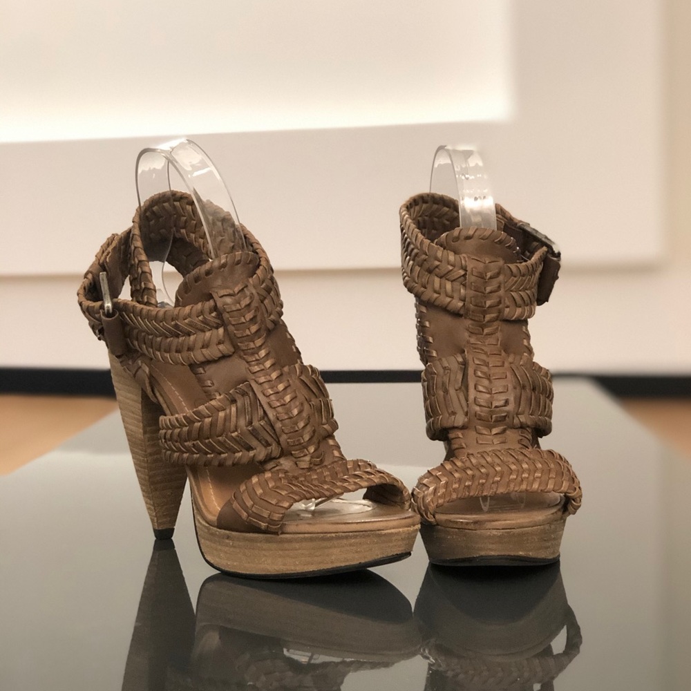 All Saints Bianca Woven Platform Heels EU 39